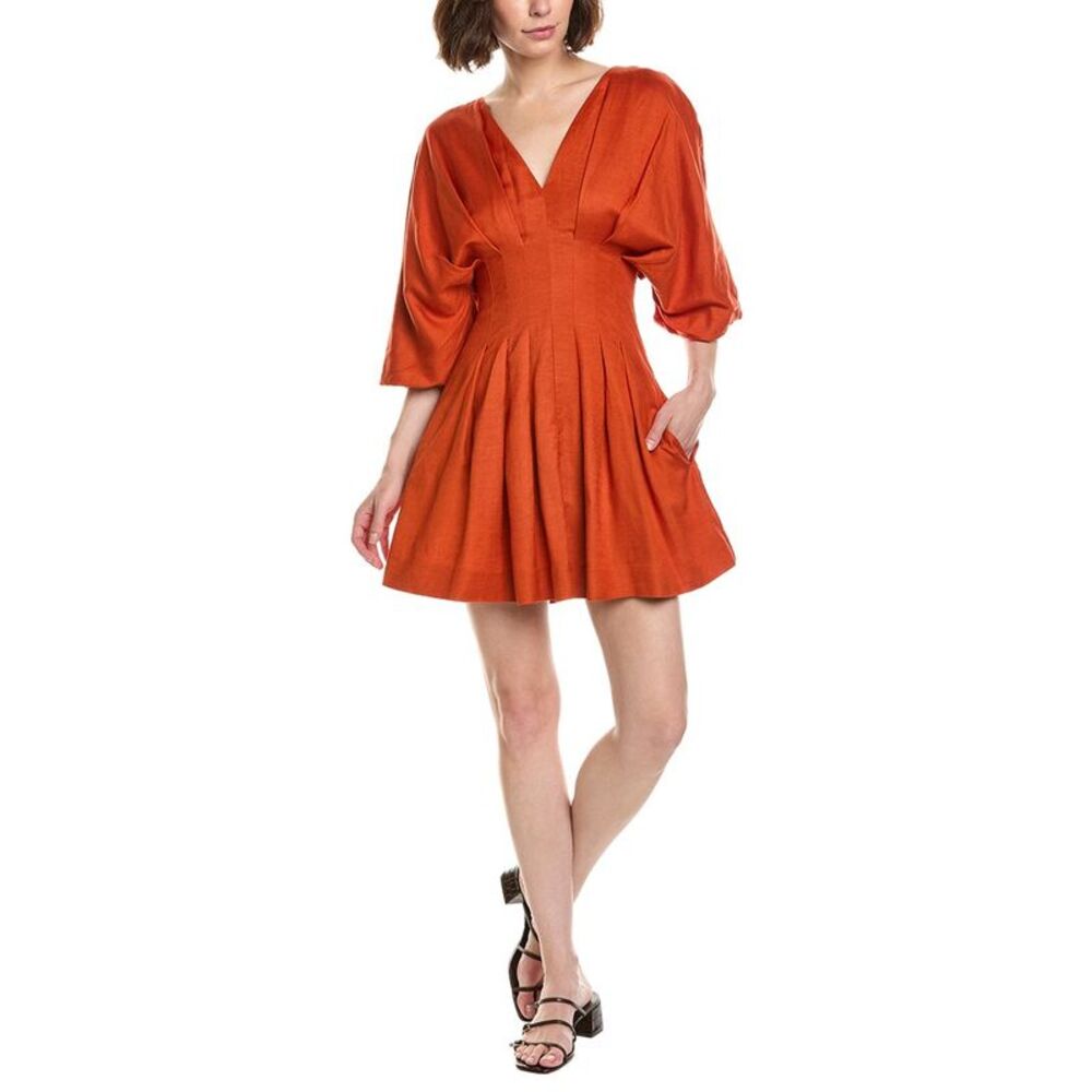 Nicholas Womens Nicoline Linen-Blend Mini Dress